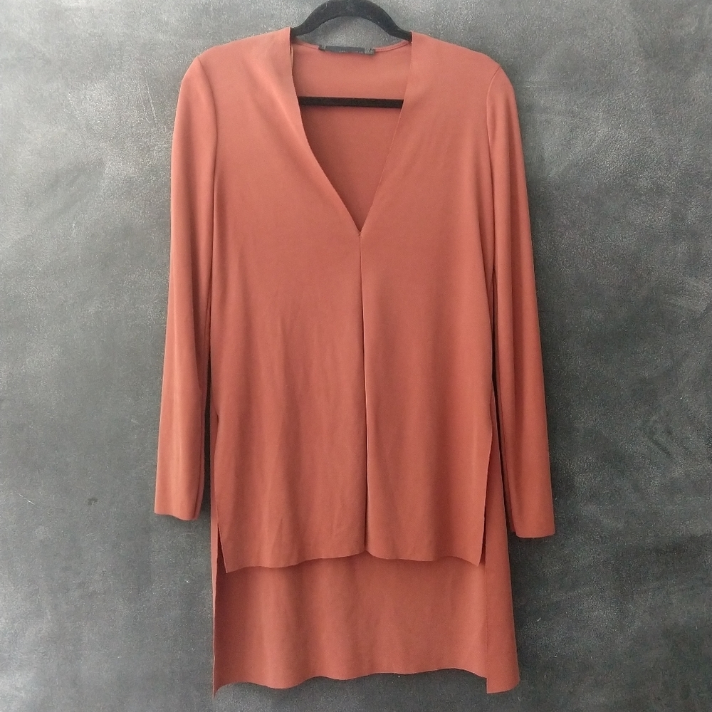 Zara Woman V-Neck Long Sleeve Tunic Blouse S